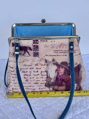 Vintage Western Cowgirl Horse Frame Bag Vinyl Coated Crossbody